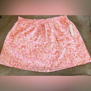 NWT Juniors’ Abound Pink Floral Lined Drawstring Mini Skirt (Large)